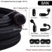 20FT 8AN Nylon Braided CPE Fuel Line Fitting Kit Bundle with 4pcs/Pack Fuel Hose Separator Clamp