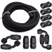 10FT 6AN 3/8'' Nylon Braided CPE Fuel Line Fitting Kit Bundle with 6AN Fuel Hose Separator Clamp