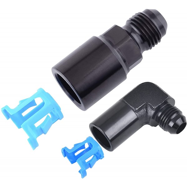 6AN Male Flare To 3/8" SAE Quick-Disconnect Female Push-On EFI Fitting Bundle with 6AN 90 Degree Male Flare To 3/8" EFI Fitting