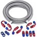6AN 3/8" PTFE E85 Fuel Injection Hose Line Steel Braided 20FT, Bundle with 6AN Fuel Hose Separator Clamp
