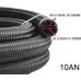 10FT 10AN Nylon Stainless Steel Braided Fuel line Bundle with 2pcs Straight and 2pcs 90 Degree Fuel Line Hose End
