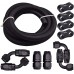 10FT 10AN 5/8'' Nylon Braided CPE Fuel Line Fitting Kit Bundle with 10AN Fuel Hose Separator Clamp