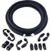 6AN PTFE E85 Fuel Injection Hose Line Steel Braided 20FT, Bundle with 6AN Fuel Hose Separator Clamp