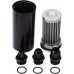 Inline Fuel Filter Black&Silver Bundle with Adjustable 3AN-16AN Wrench Black