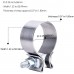 2.25'' Inlet 3'' Outlet Exhaust Burnt Muffler Tip Universal Bundle with 2.25" 2 1/4 Exhaust Narrow Band Muffler Seal Clamp