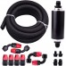 10FT 6AN 3/8'' Nylon Braided CPE Fuel Line Fitting Kit Bundle with 100 Micron Fuel Filter 6AN 8AN 10AN Adapter