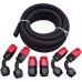 10FT 6AN 3/8'' Nylon Braided CPE Fuel Line Fitting Kit Bundle with 100 Micron Fuel Filter 6AN 8AN 10AN Adapter