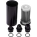 Inline 100 Micron Fuel Filter Black&Silver Bundle with 10FT 10AN Nylon Braided PTFE Fuel Line