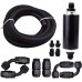 10FT 10AN 5/8'' Nylon Braided CPE Fuel Line Fitting Kit Bundle with 100 Micron Fuel Filter 6AN 8AN 10AN Adapter