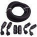 10FT 8AN 1/2'' Nylon Braided CPE Fuel Line Fitting Kit Bundle with 8AN 90 Degree Swivel Hose End Fitting Black&Red