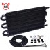 6 Pass Tube and Fin Transmission Cooler Kit Bundle with 5/16 Inch ID NBR Fuel Hose 10 Feet Black