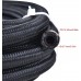 10FT 6AN 3/8'' Nylon Stainless Steel Braided CPE Fuel Line 8.71mm ID Bundle with 6AN Straight Swivel Hose End Fitting