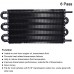 6 Pass Tube and Fin Transmission Cooler Kit Bundle with 5/16 Inch ID NBR Fuel Hose 10 Feet Black