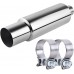 2.5'' Inlet 4'' Outlet Exhaust Muffler Tip Universal for Car Bundle with 2.5" Exhaust Narrow Band Clamp