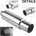 2.5'' Inlet 4'' Outlet Exhaust Muffler Tip Universal for Car Bundle with 2.5" Exhaust Narrow Band Clamp